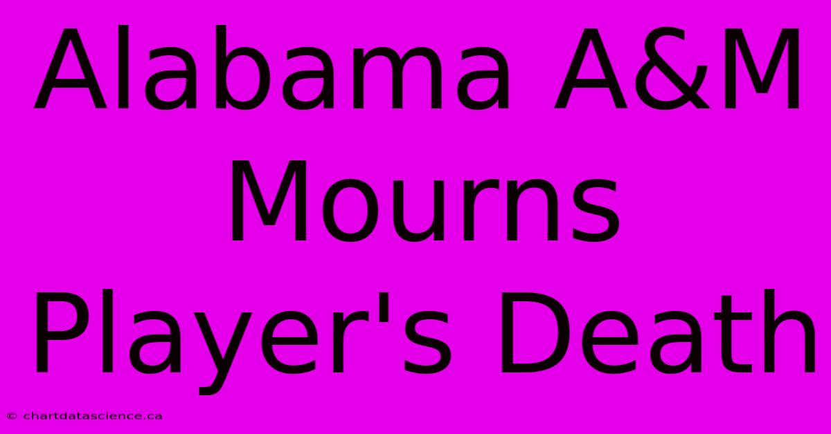 Alabama A&M Mourns Player's Death