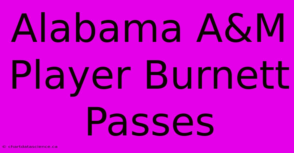 Alabama A&M Player Burnett Passes