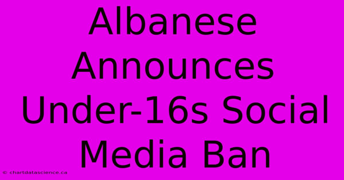 Albanese Announces Under-16s Social Media Ban