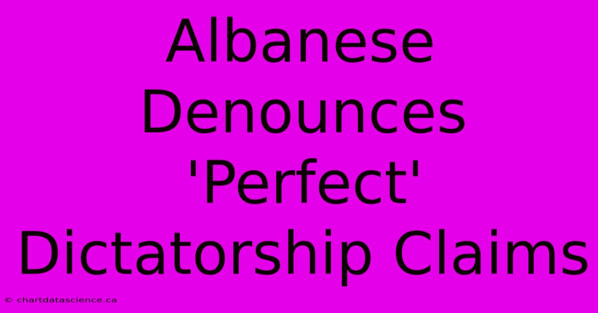 Albanese Denounces 'Perfect' Dictatorship Claims 