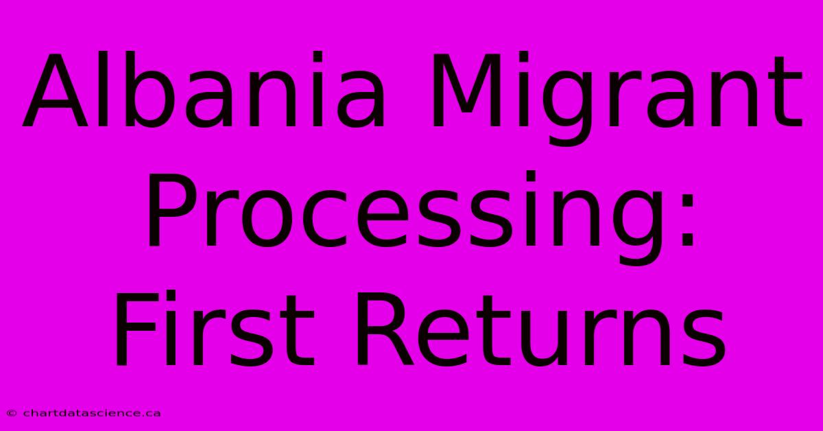 Albania Migrant Processing: First Returns