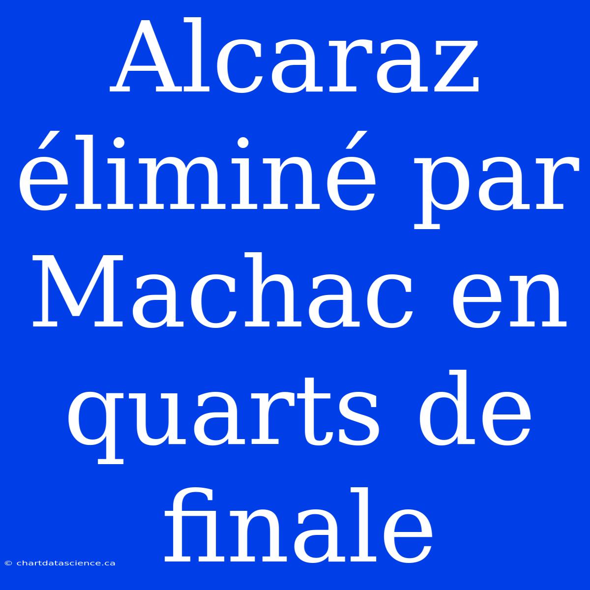 Alcaraz Éliminé Par Machac En Quarts De Finale