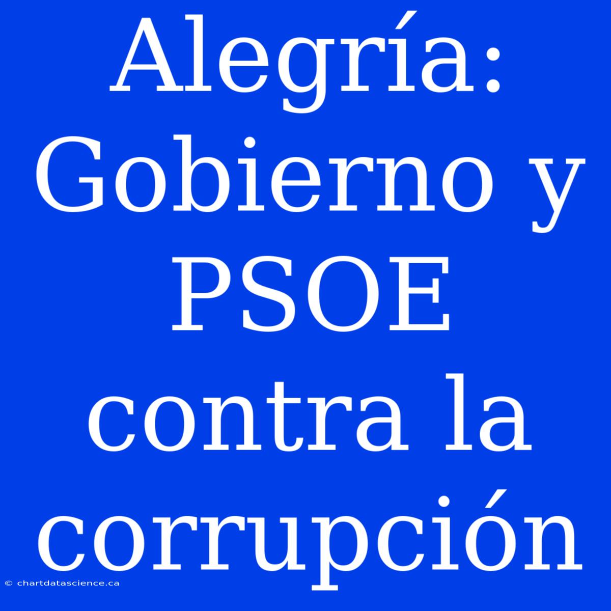 Alegría: Gobierno Y PSOE Contra La Corrupción