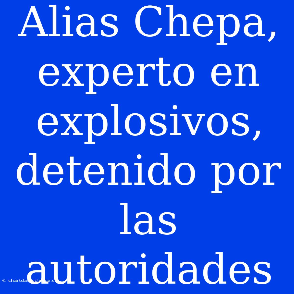 Alias Chepa, Experto En Explosivos, Detenido Por Las Autoridades