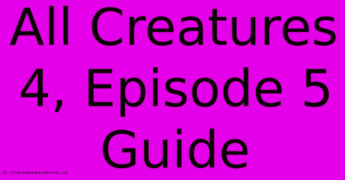 All Creatures 4, Episode 5 Guide