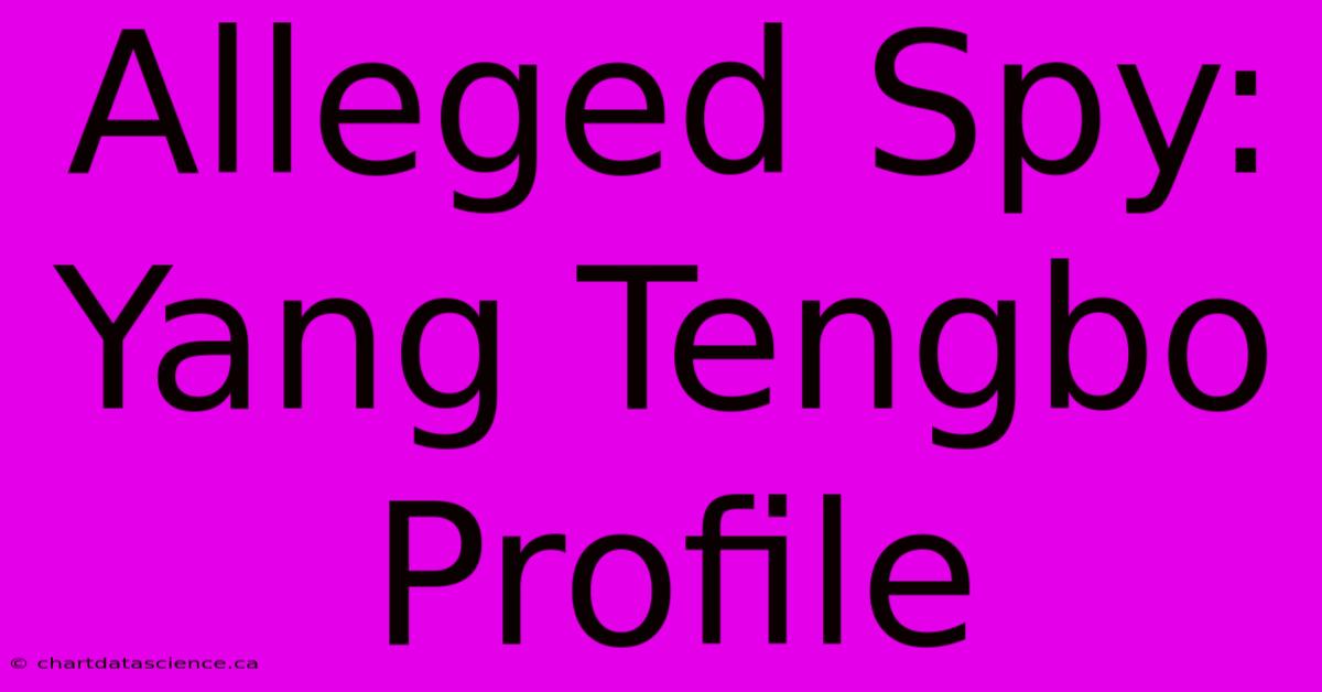 Alleged Spy: Yang Tengbo Profile