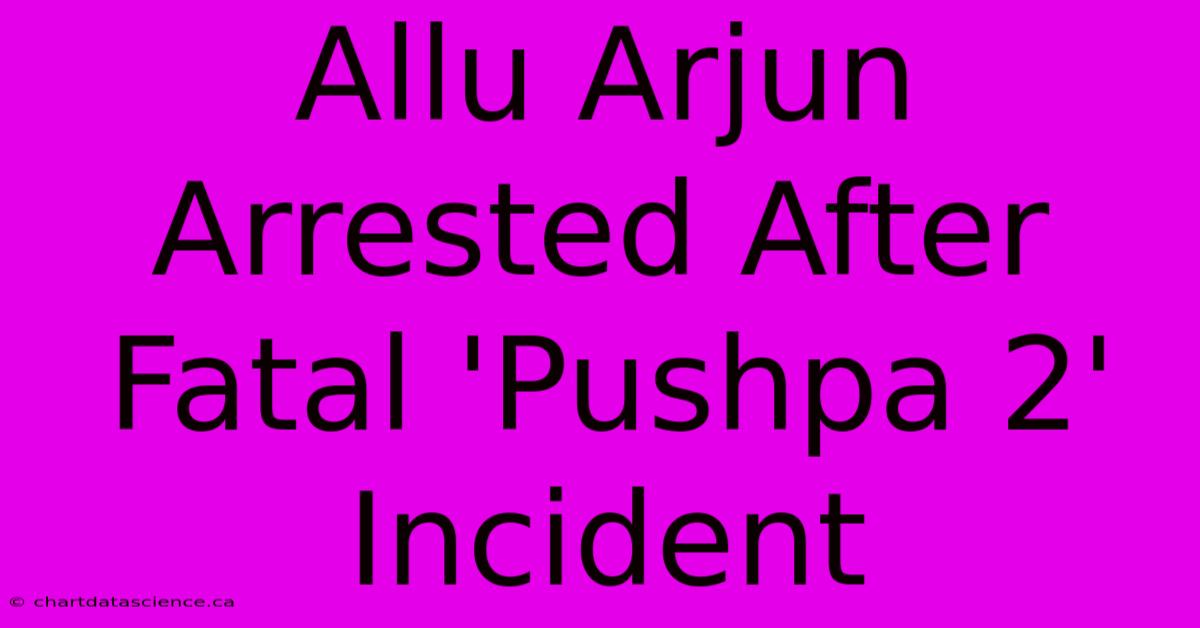 Allu Arjun Arrested After Fatal 'Pushpa 2' Incident