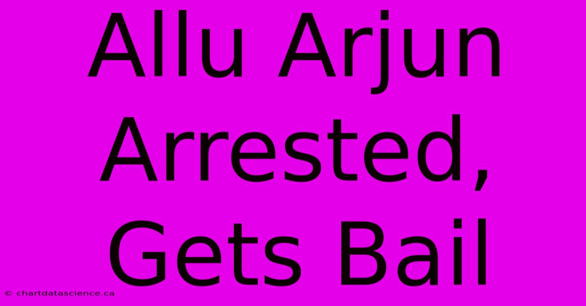 Allu Arjun Arrested, Gets Bail