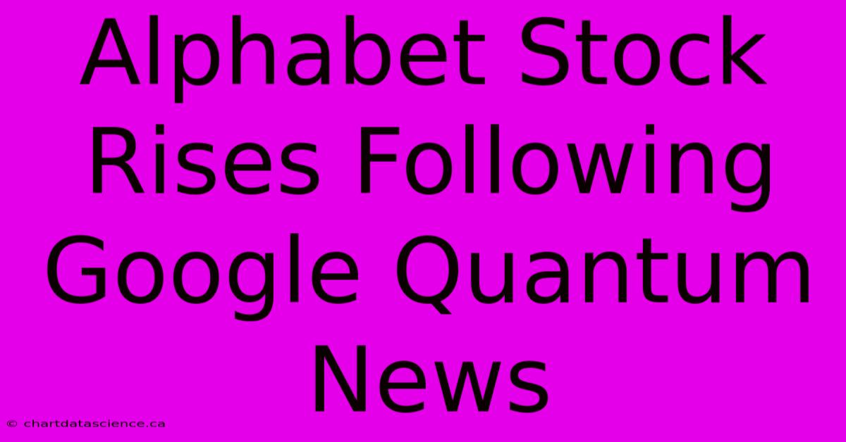 Alphabet Stock Rises Following Google Quantum News