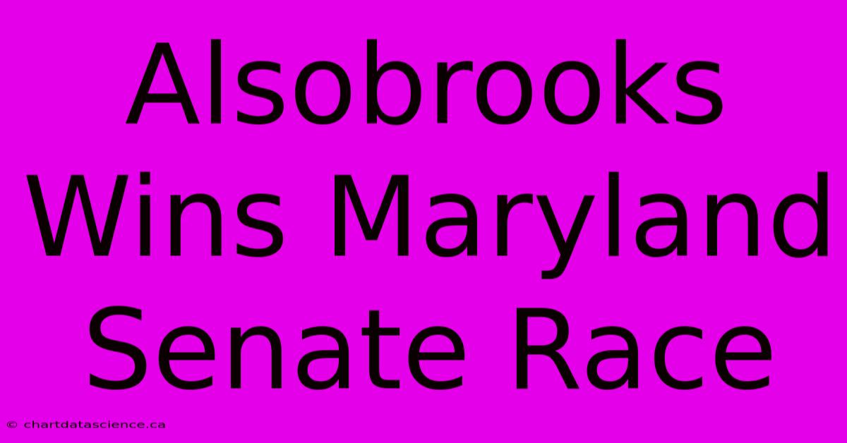 Alsobrooks Wins Maryland Senate Race