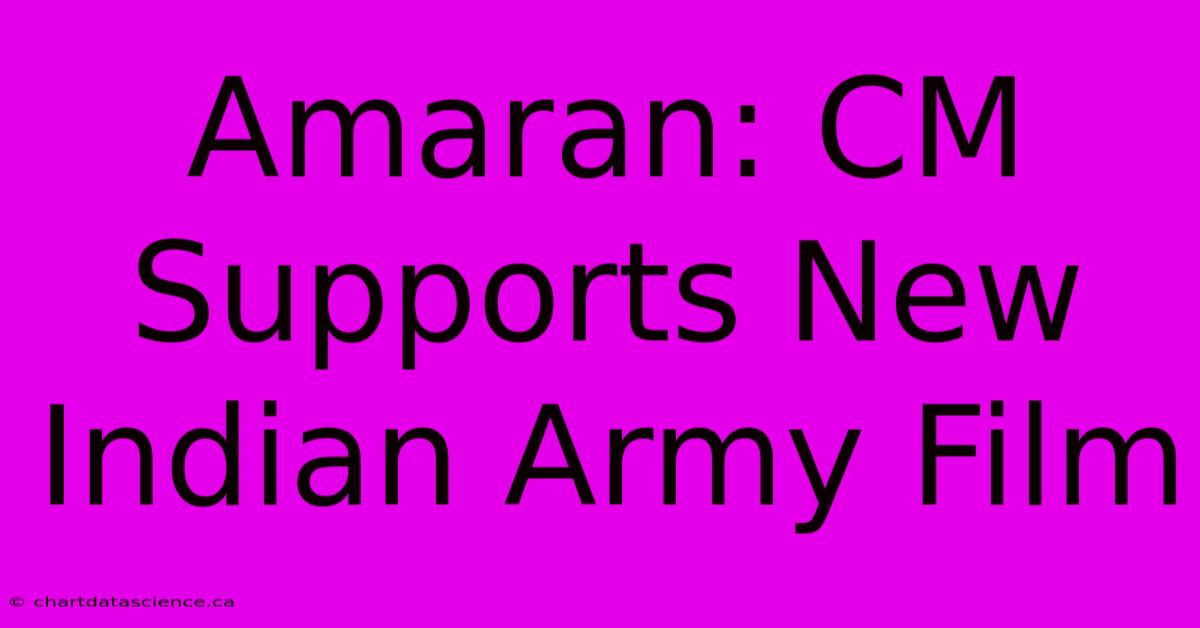 Amaran: CM Supports New Indian Army Film