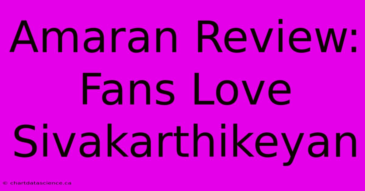 Amaran Review: Fans Love Sivakarthikeyan