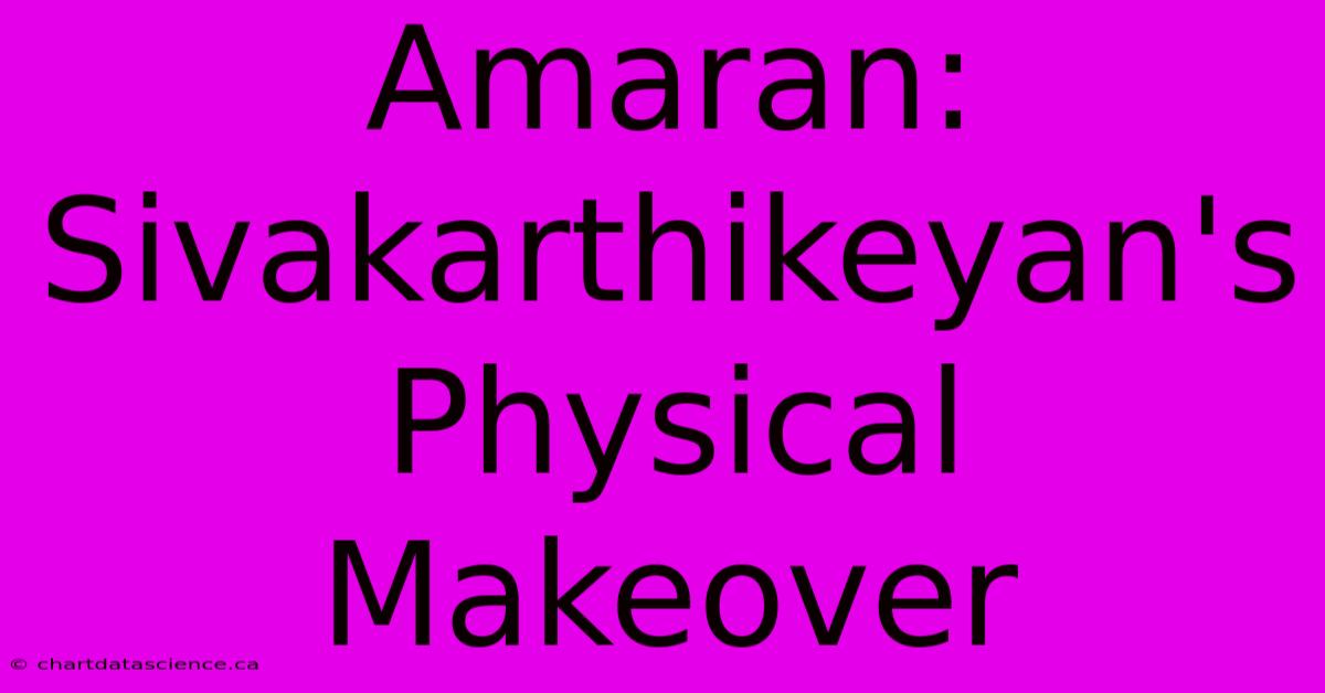 Amaran: Sivakarthikeyan's Physical Makeover