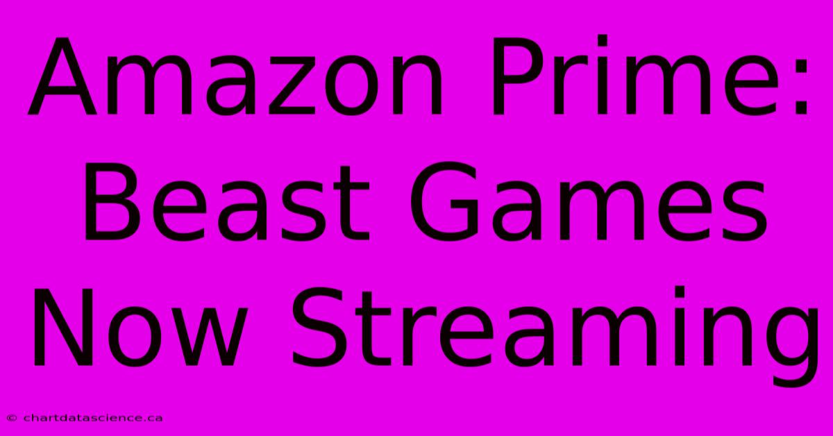 Amazon Prime: Beast Games Now Streaming