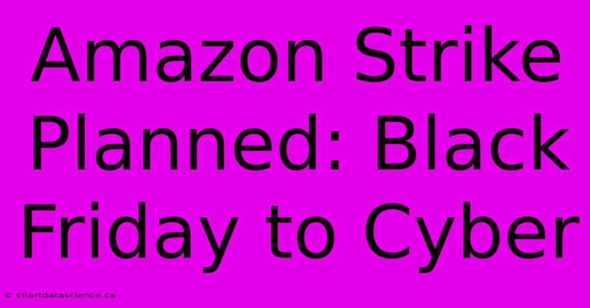 Amazon Strike Planned: Black Friday To Cyber