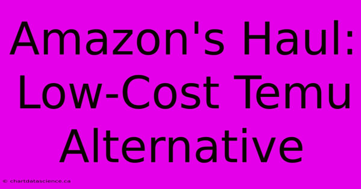 Amazon's Haul: Low-Cost Temu Alternative