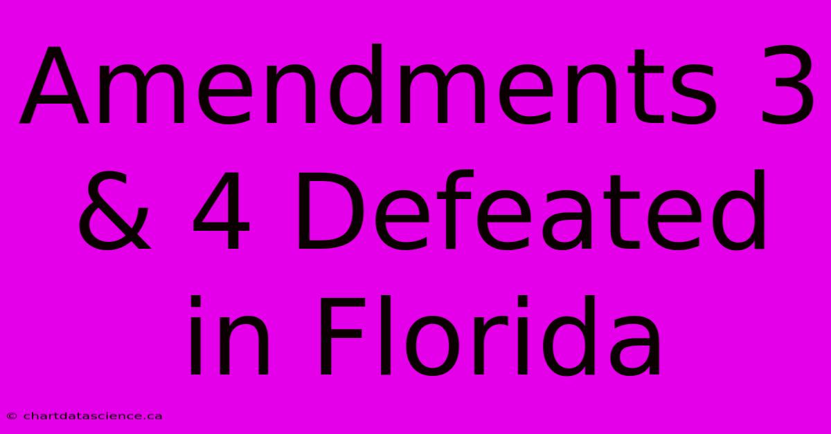 Amendments 3 & 4 Defeated In Florida 