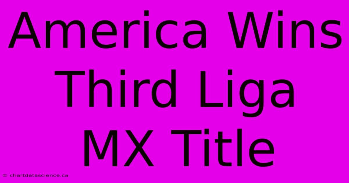 America Wins Third Liga MX Title