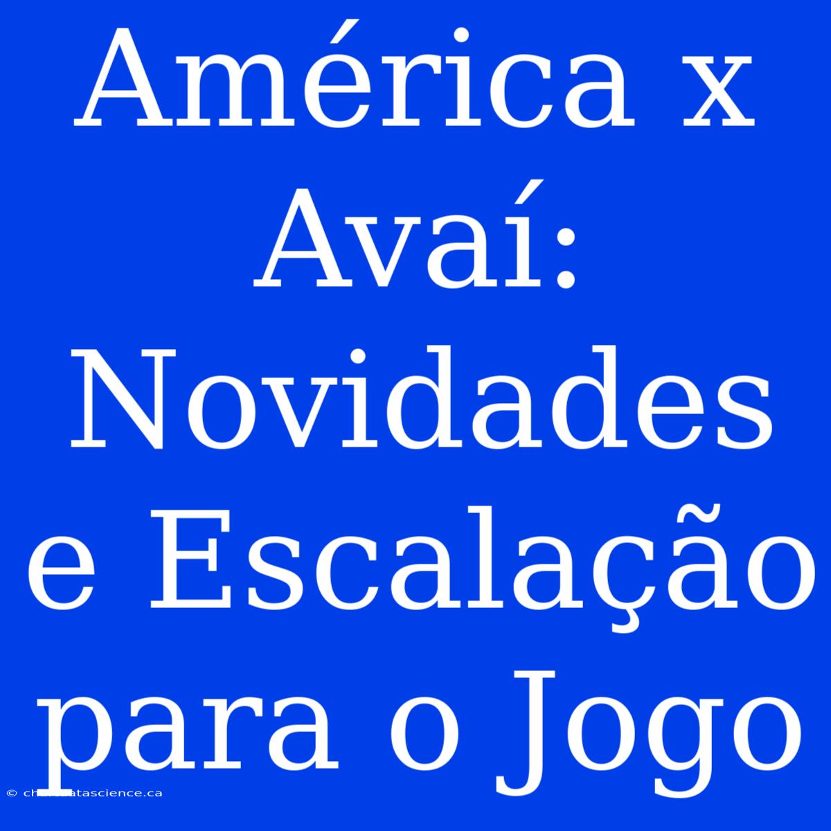 América X Avaí: Novidades E Escalação Para O Jogo