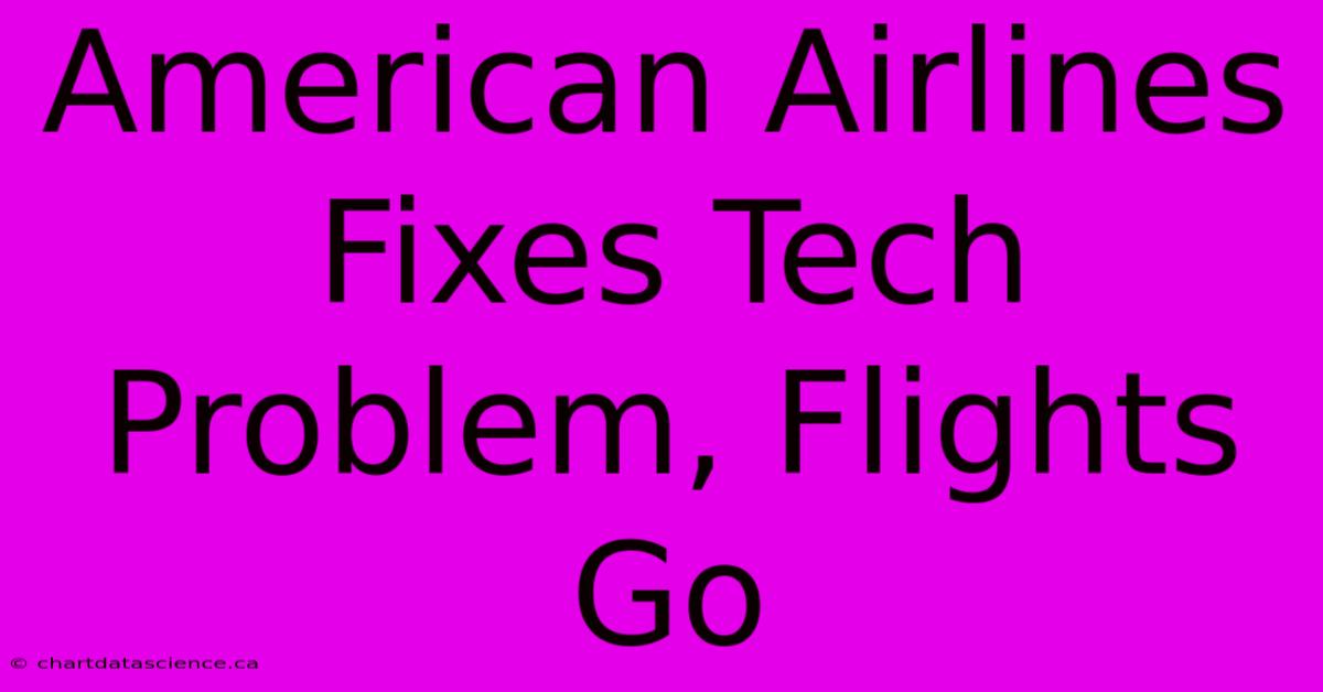 American Airlines Fixes Tech Problem, Flights Go