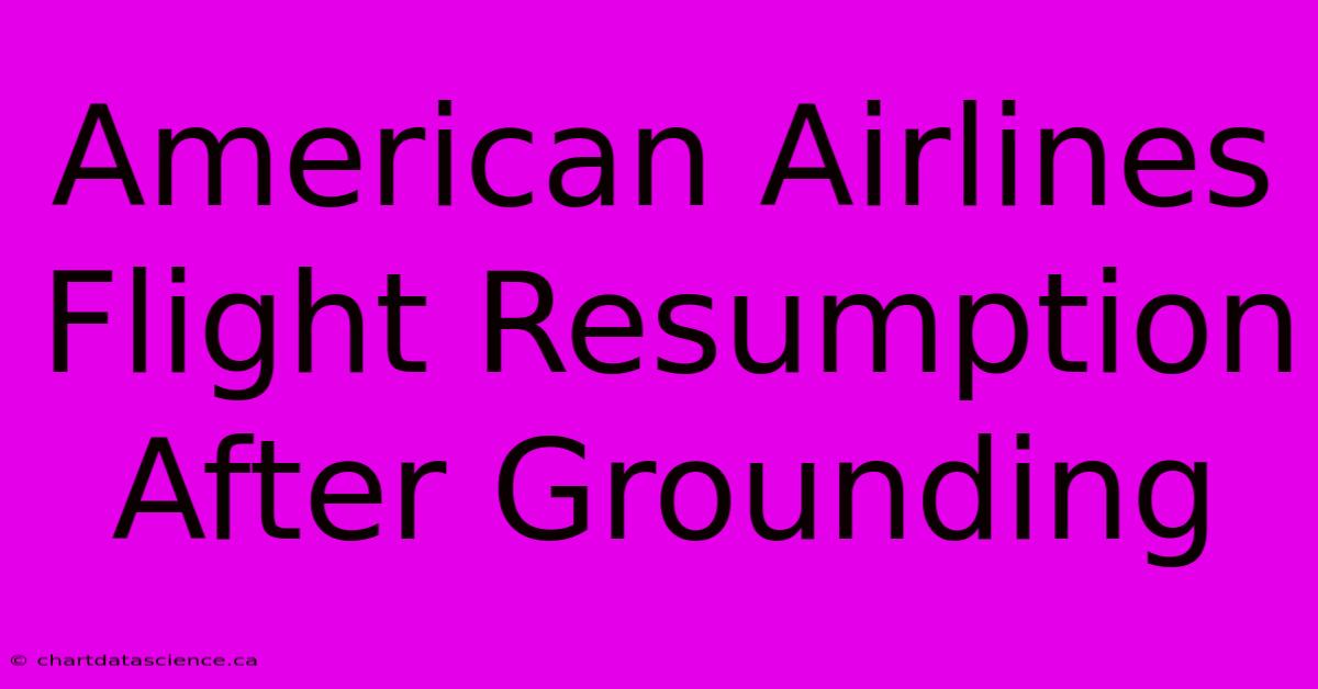 American Airlines Flight Resumption After Grounding