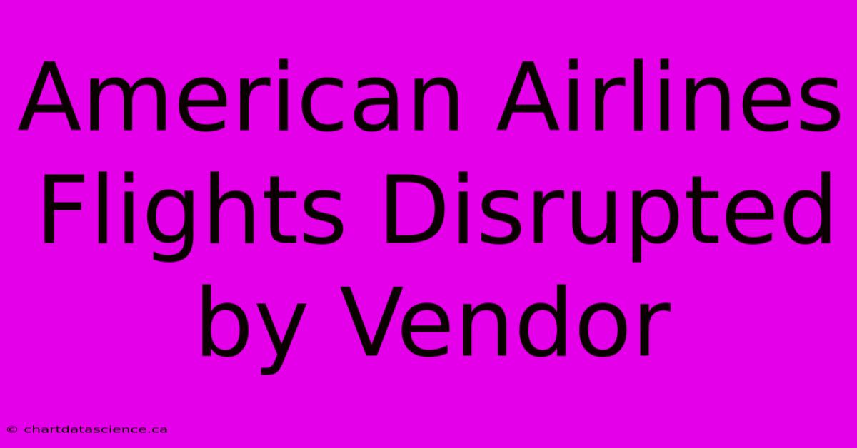 American Airlines Flights Disrupted By Vendor