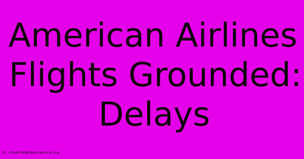 American Airlines Flights Grounded: Delays