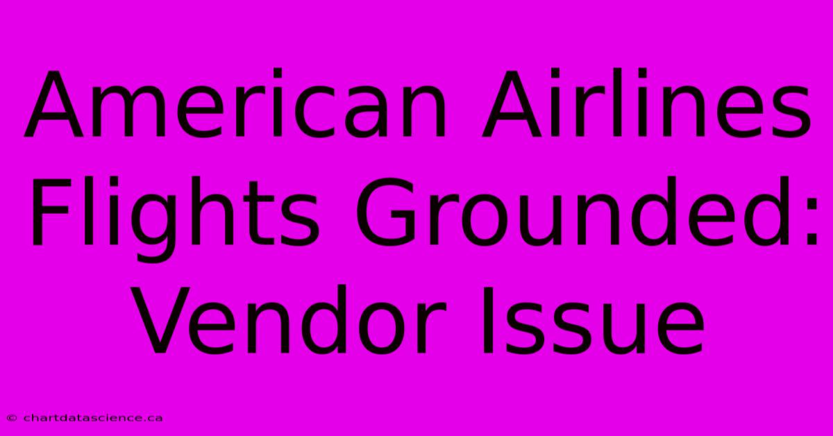 American Airlines Flights Grounded: Vendor Issue