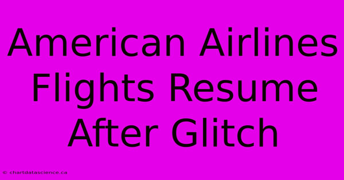 American Airlines Flights Resume After Glitch