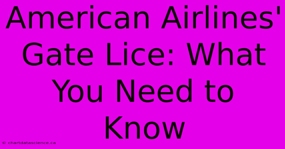 American Airlines' Gate Lice: What You Need To Know