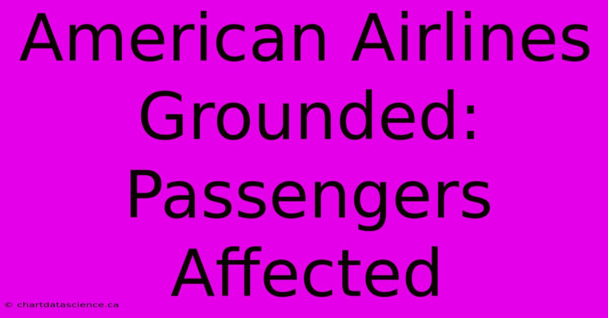 American Airlines Grounded: Passengers Affected