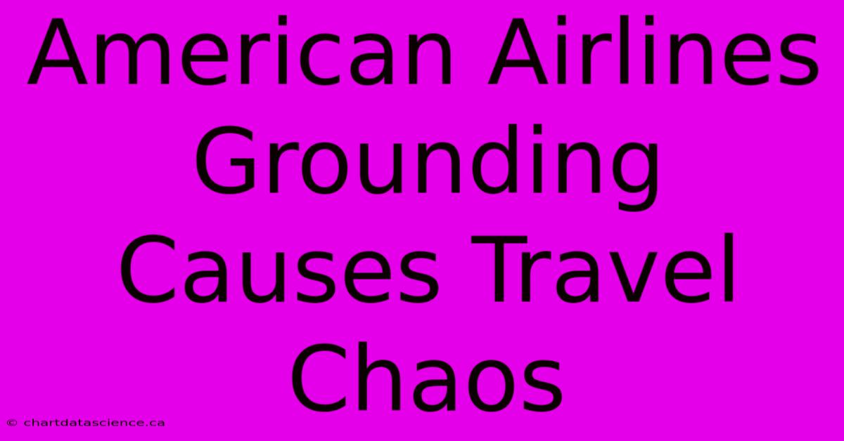 American Airlines Grounding Causes Travel Chaos