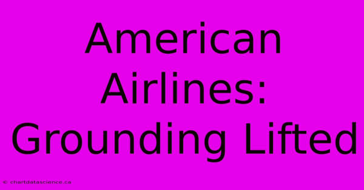 American Airlines: Grounding Lifted