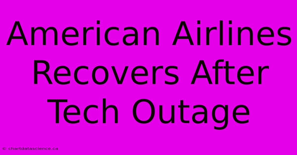 American Airlines Recovers After Tech Outage