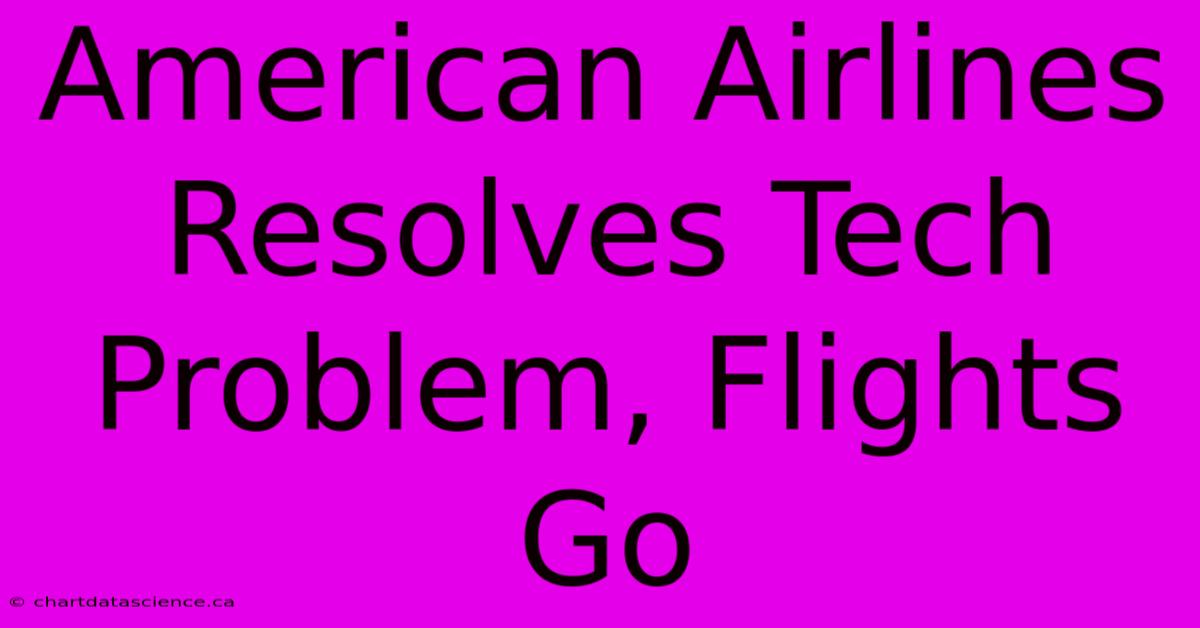 American Airlines Resolves Tech Problem, Flights Go