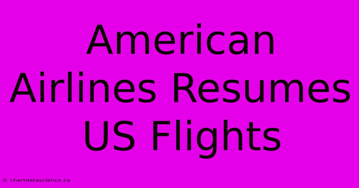 American Airlines Resumes US Flights