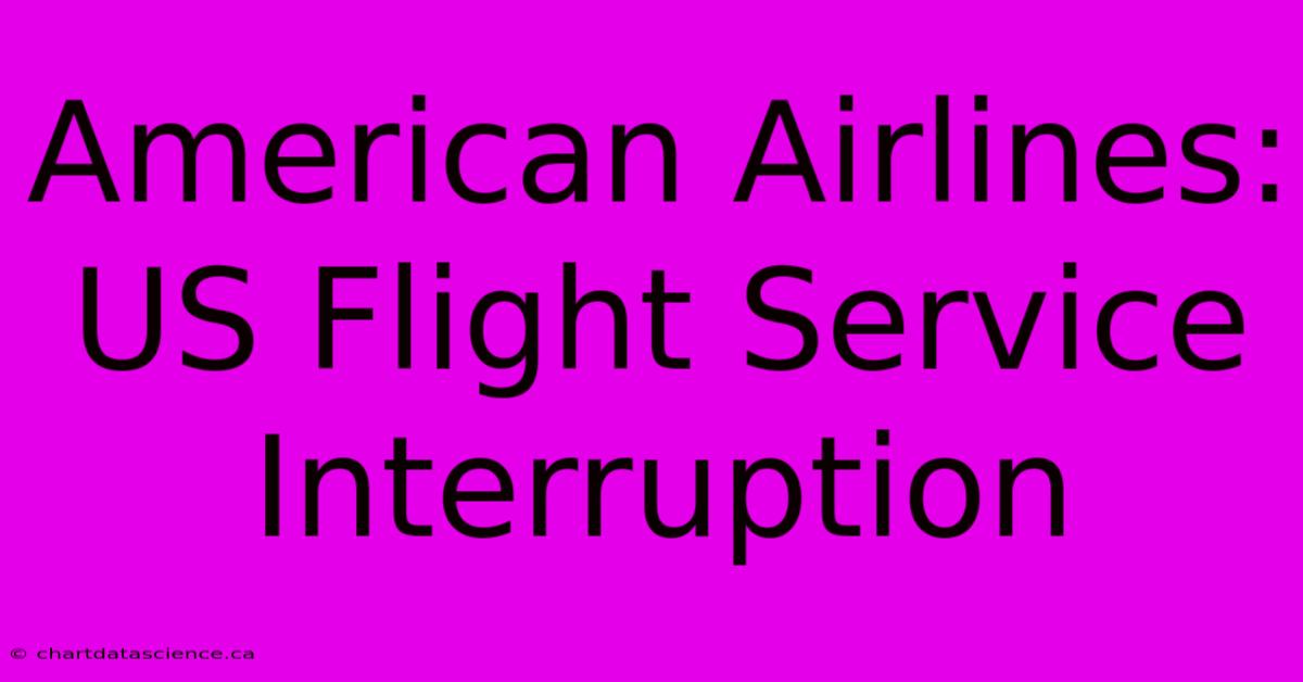 American Airlines:  US Flight Service Interruption