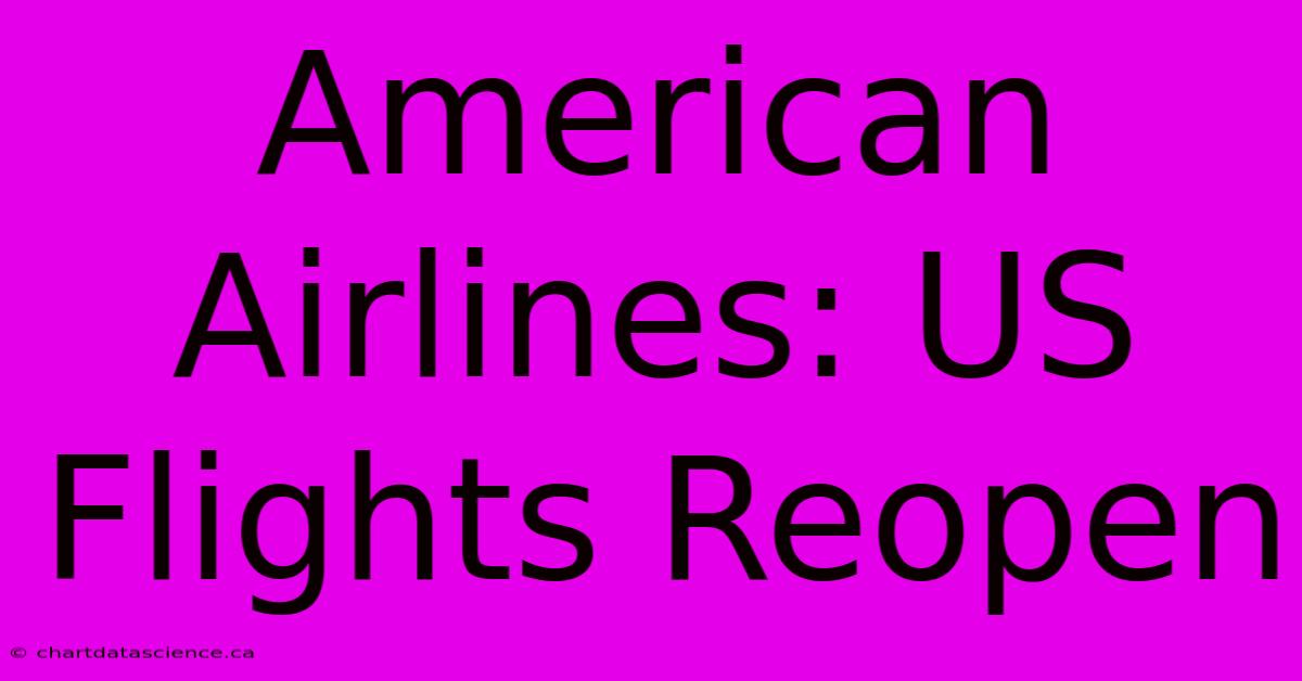 American Airlines: US Flights Reopen