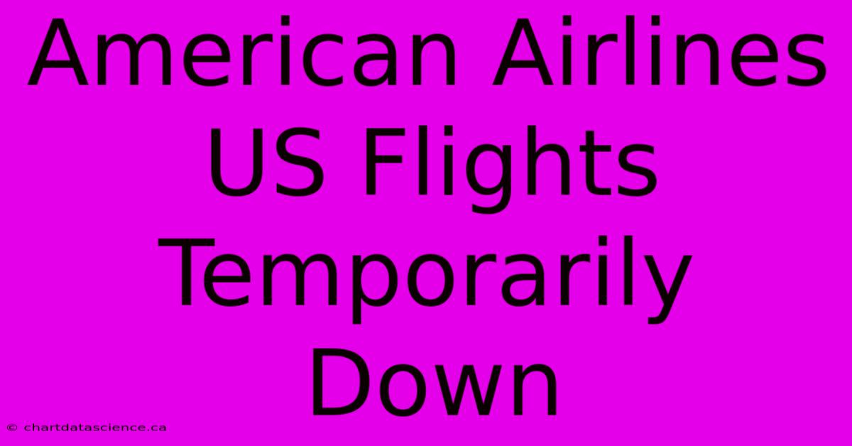 American Airlines US Flights Temporarily Down