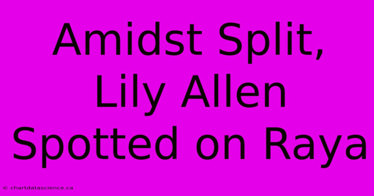 Amidst Split, Lily Allen Spotted On Raya