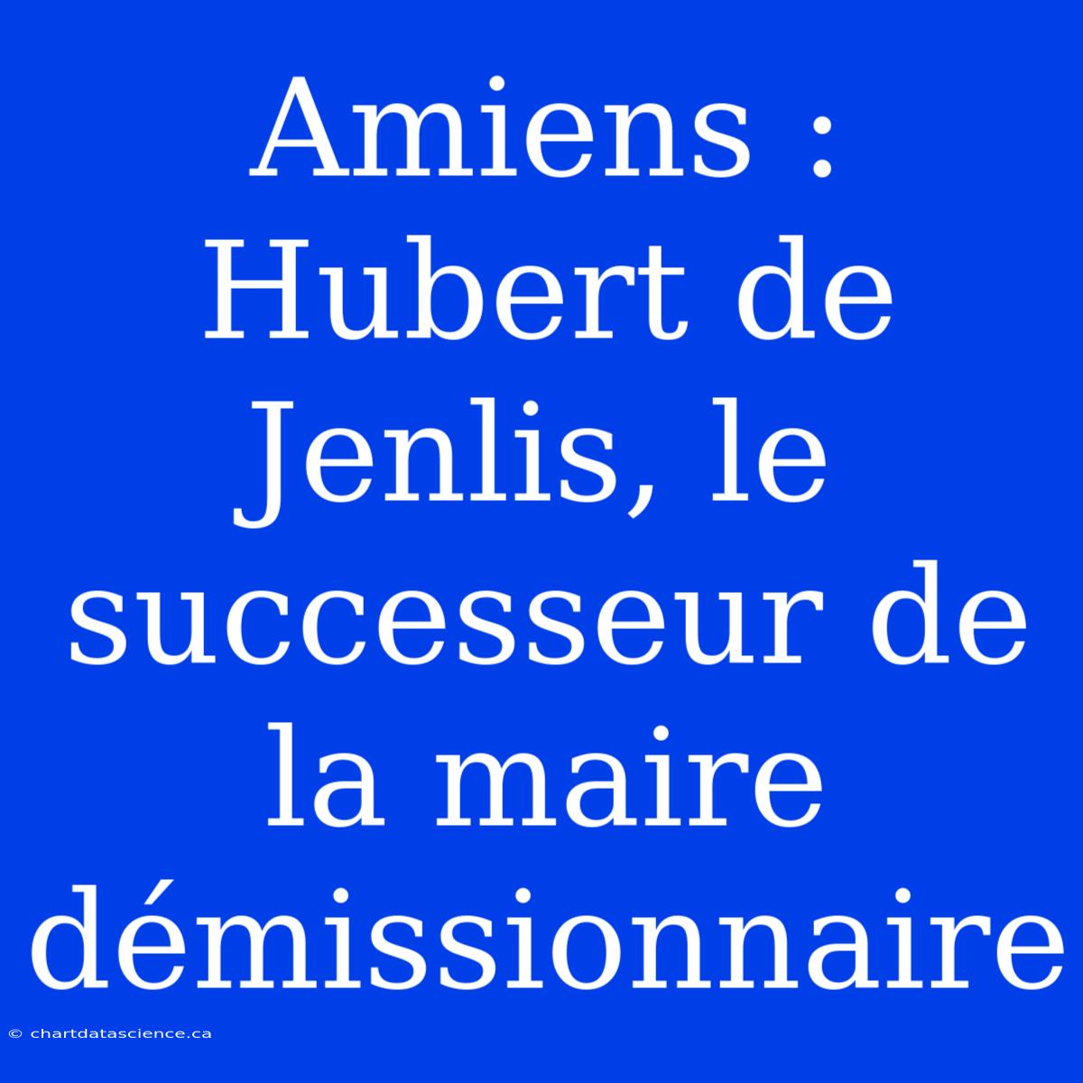 Amiens :  Hubert De Jenlis, Le Successeur De La Maire Démissionnaire