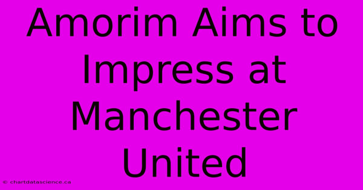 Amorim Aims To Impress At Manchester United