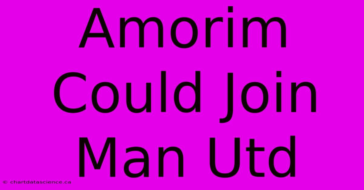 Amorim Could Join Man Utd