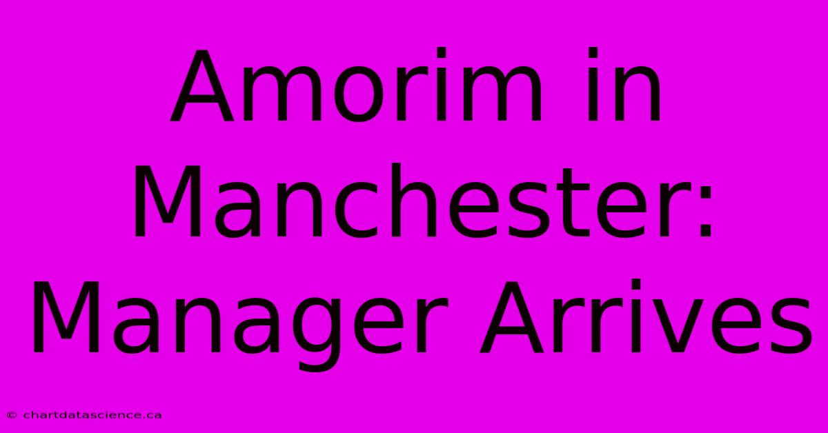 Amorim In Manchester: Manager Arrives