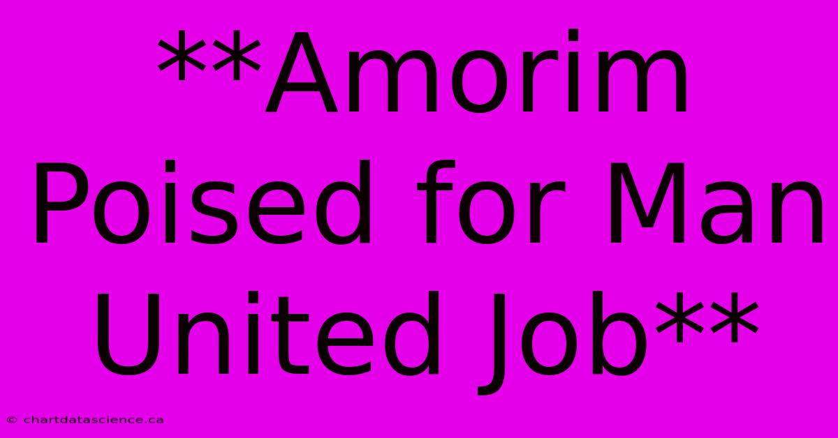 **Amorim Poised For Man United Job** 