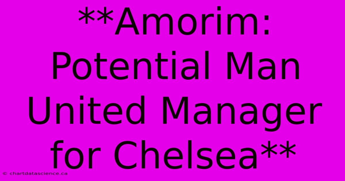 **Amorim: Potential Man United Manager For Chelsea** 