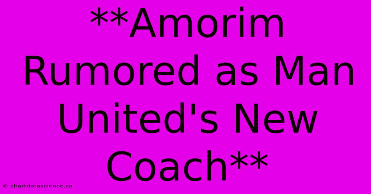 **Amorim Rumored As Man United's New Coach** 