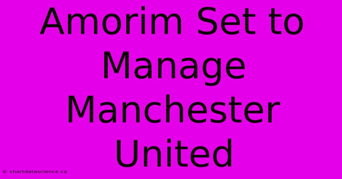 Amorim Set To Manage Manchester United