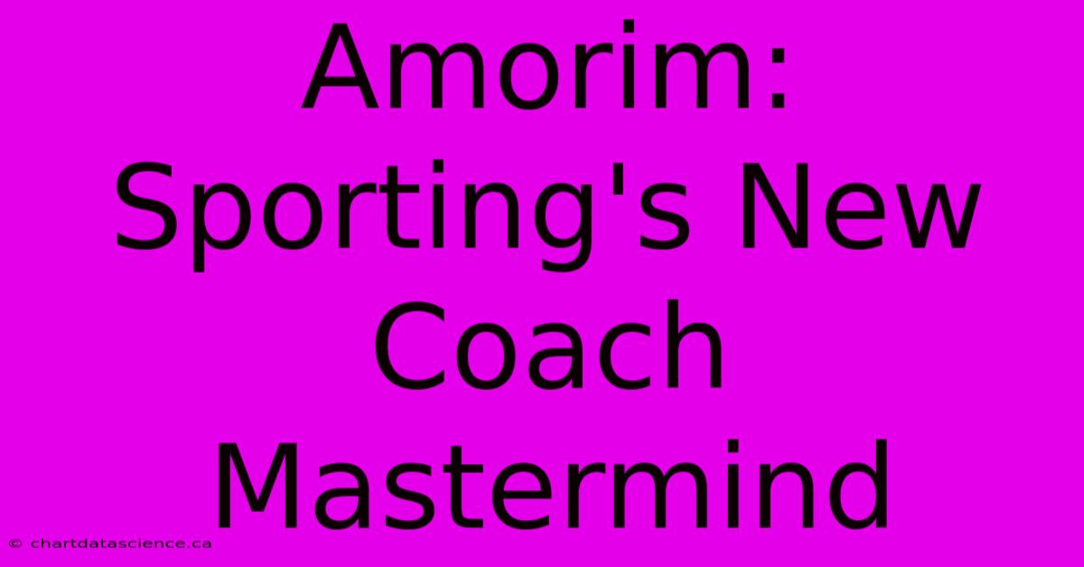 Amorim: Sporting's New Coach Mastermind