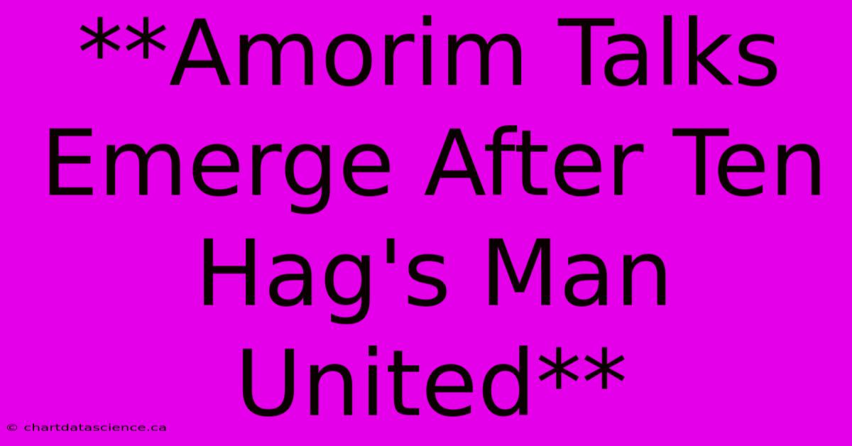 **Amorim Talks Emerge After Ten Hag's Man United** 